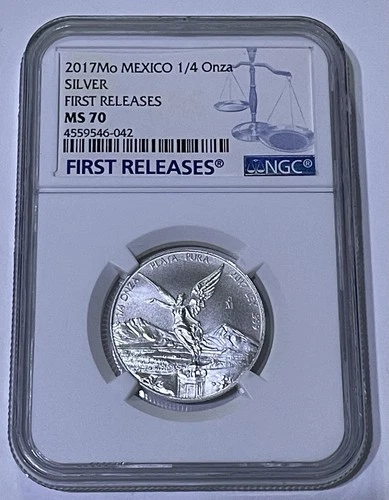 2017 Mo Mexico 1/4 oz Silver Libertad Coin - NGC MS70 FIRST RELEASES
