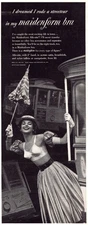 1952 Maidenform Allo-ette Bra Vintage Print Ad Woman Streetcar Parasol Wall Art