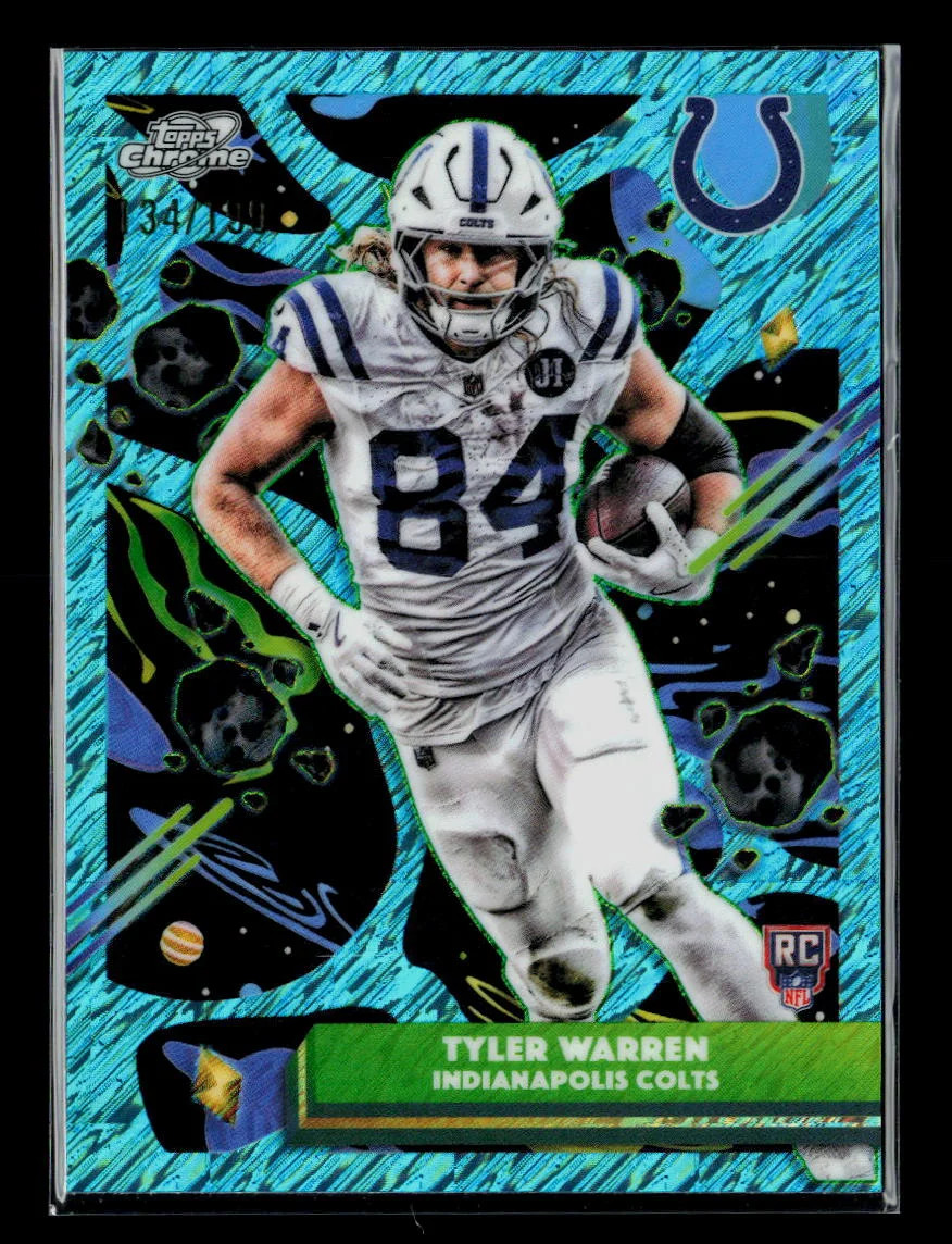 2025 Topps Chrome Cosmic Tyler Warren #143 Aqua Equinox RC 34/199