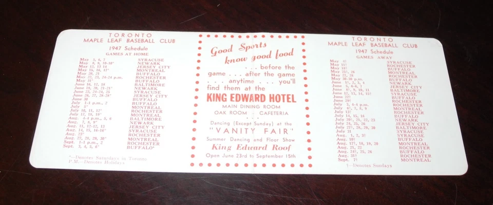 1947 Baseball International League Maple Leaf Media Press Guide Program Schedule - Image 2 of 3