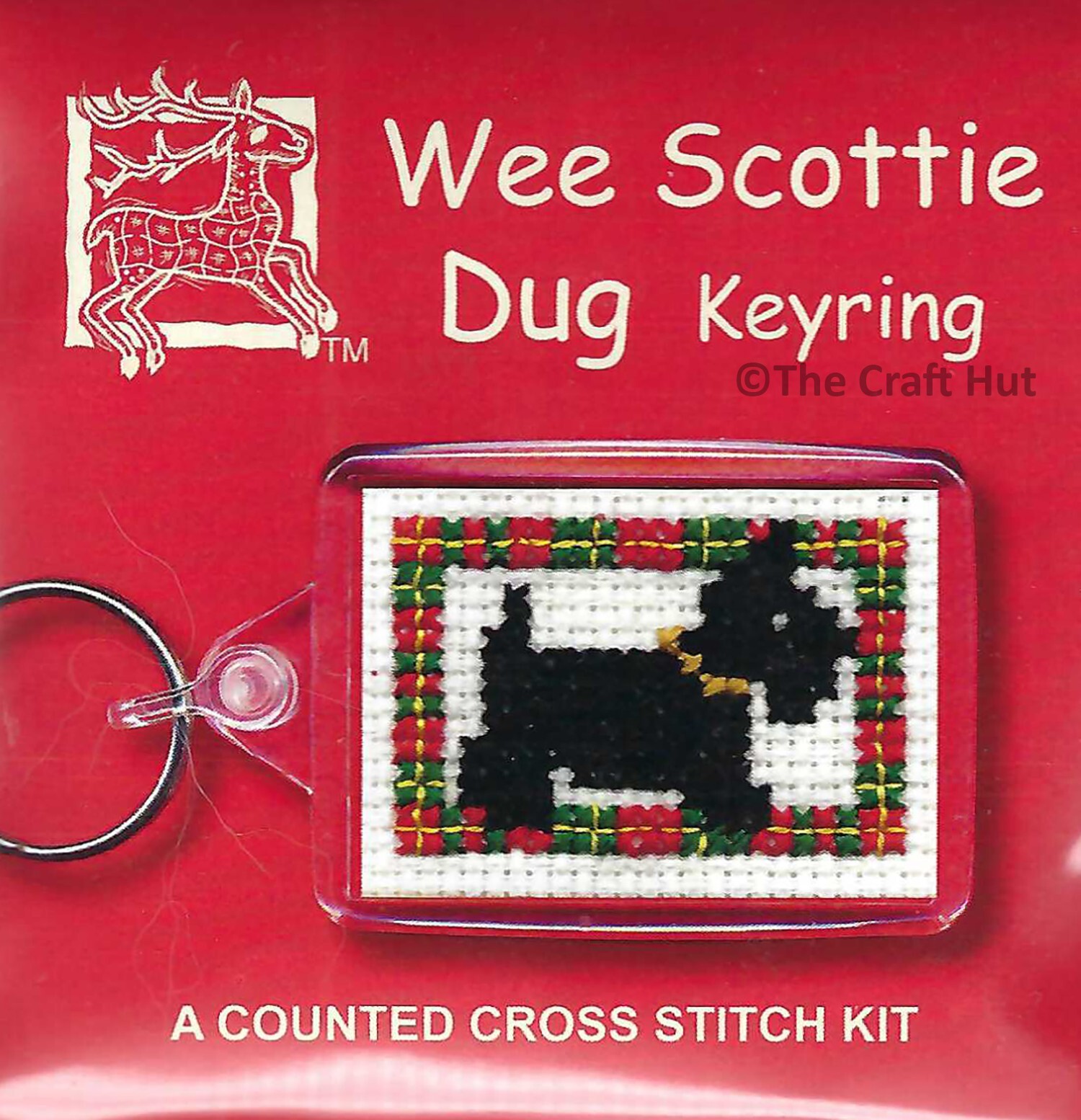 Textile Heritage Counted Cross Stitch Keyring Kit Wee Scottie Dug New