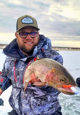 Ice Fishing Jig, MICRO Attack Swim-Jig (Orange) 1.5'' Dynamic Lures 