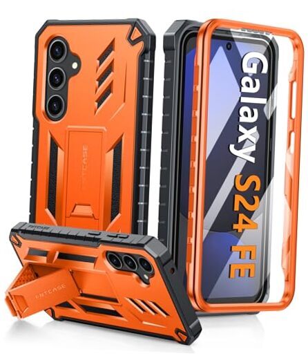 for Samsung Galaxy S24-FE Case: Military Grade Drop Proof Protection Orange