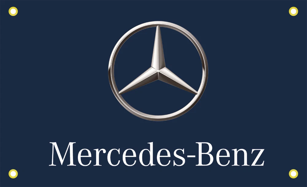 Bandiera Mercedes-Benz 3×5 Piedi (90×150 Cm) – Stendardo Da Parete Per Garage E Officina