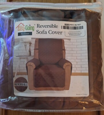 NEW Easy-Going Recliner Slipcover Reversible Water Resistant Brown DHF1440