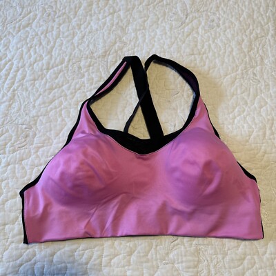 Victorias Secret PINK Ultimate Lightly Lined Active Sports Bra Pink & Black NWOT