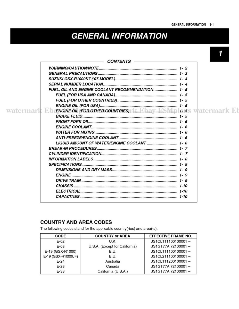 Suzuki GSX-R1000 2007 K7 Repair Workshop Service Manual | eBay