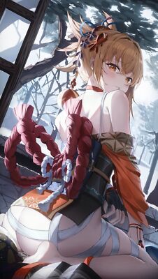 Anime Anime Anime Girls Yoimiya Genshin Impact K J  Gaming Mat Desk 5822