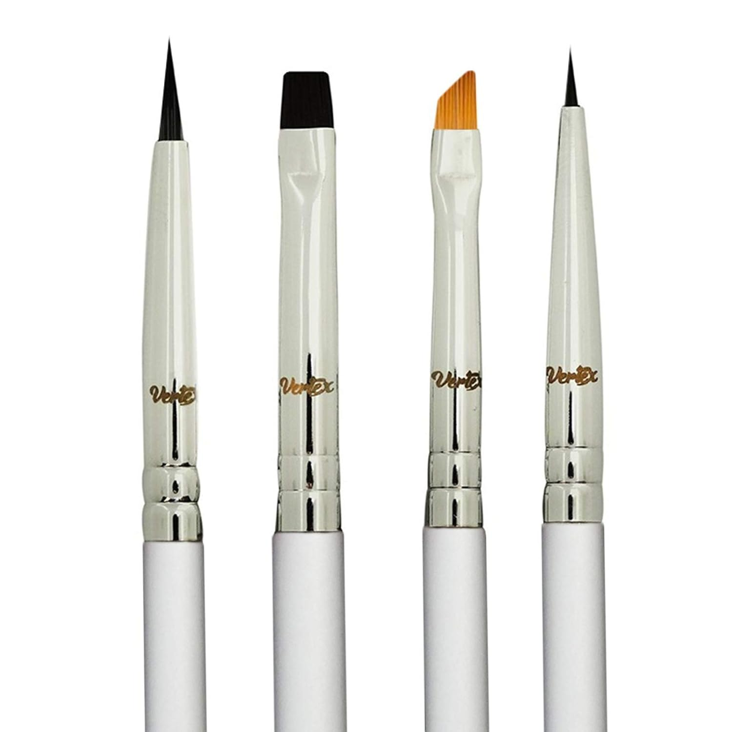 Fine Angled Eyeliner Brush Set for Liquid & Gel Liner with Bent Stencil-image