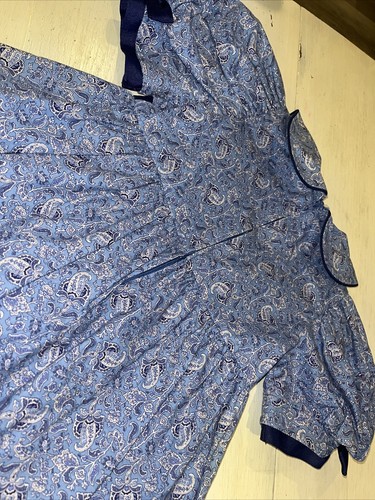 Sylvia Whyte Beautiful Short Sleeve Girls Blue & white Paisley Dress Size 5 - Picture 12 of 12