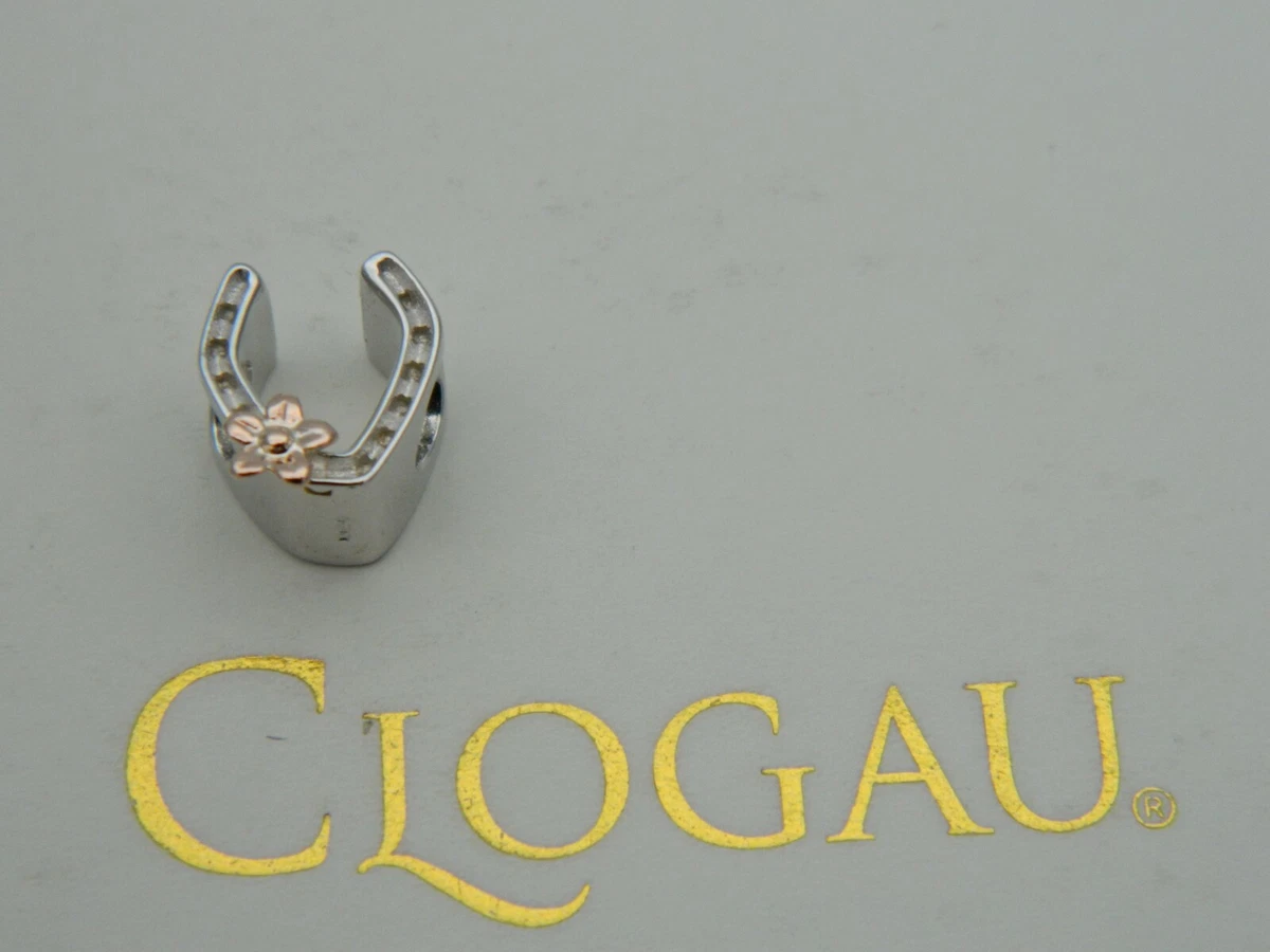 Welsh Clogau Sterling Silver 9ct Rose Gold Horseshoe Bead Charm