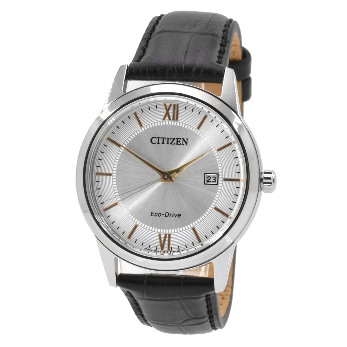 Citizen AW1236-03A Gent's Silver Dial Black Strap Eco-Drive Watch
