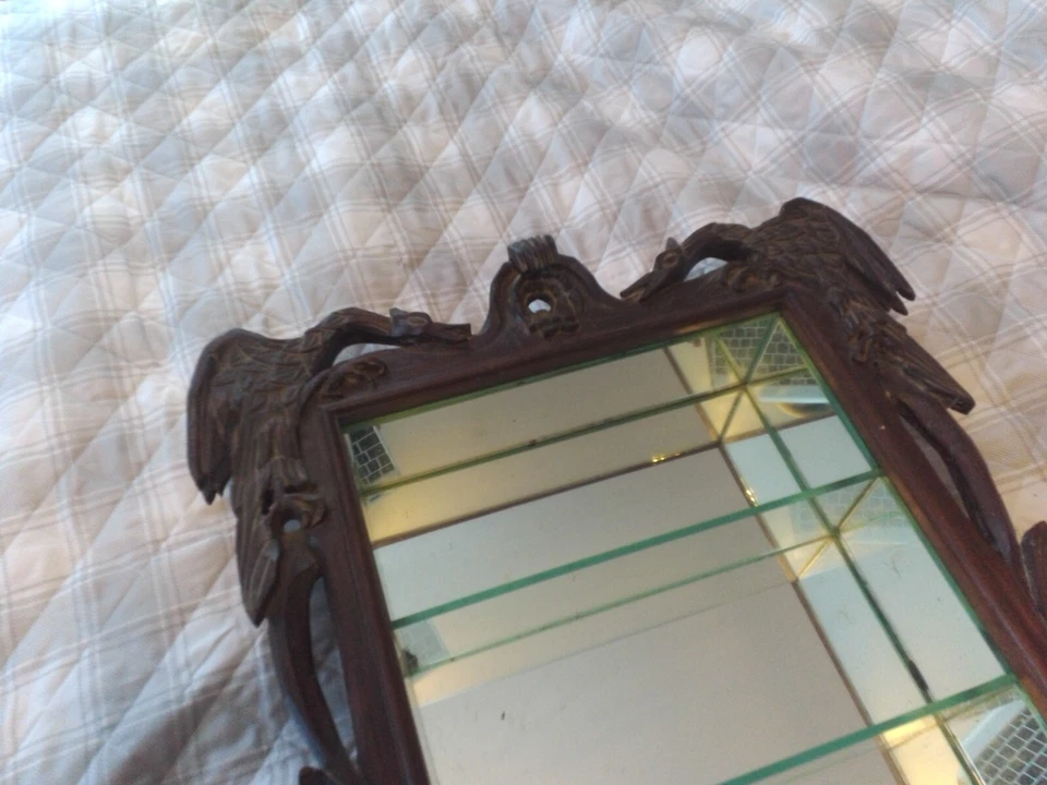 Antique Black Forest ? Glass-Backed Wooden Knick-Knack Shelf - READ! - Image 2 of 4