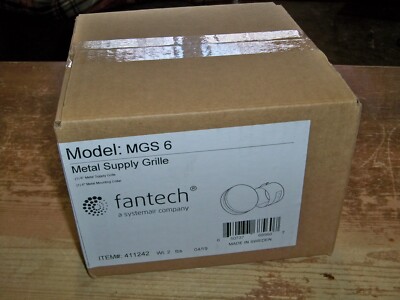 FANTECH MGS 6 -- 411242  -- 6'' Metal Supply Grille / Mounting Collar -- NIB