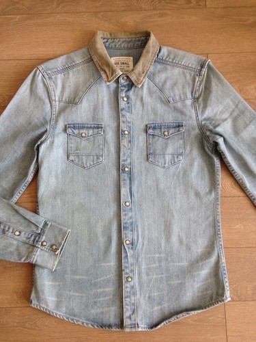 All Saints REED Men's Denim Shirt UK S 