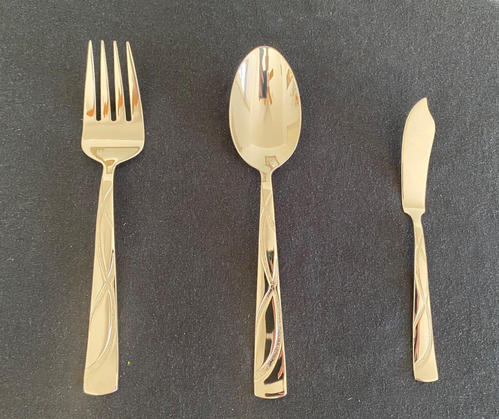 LENOX Vibe 3-Piece Hostess Set~18/10 Stainless Steel~Meat Fork, Knife, Spoon