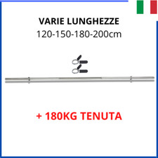 Bilanciere 25mm misura 120 150 180 200 cm dritto per palestra + ferma dischi 