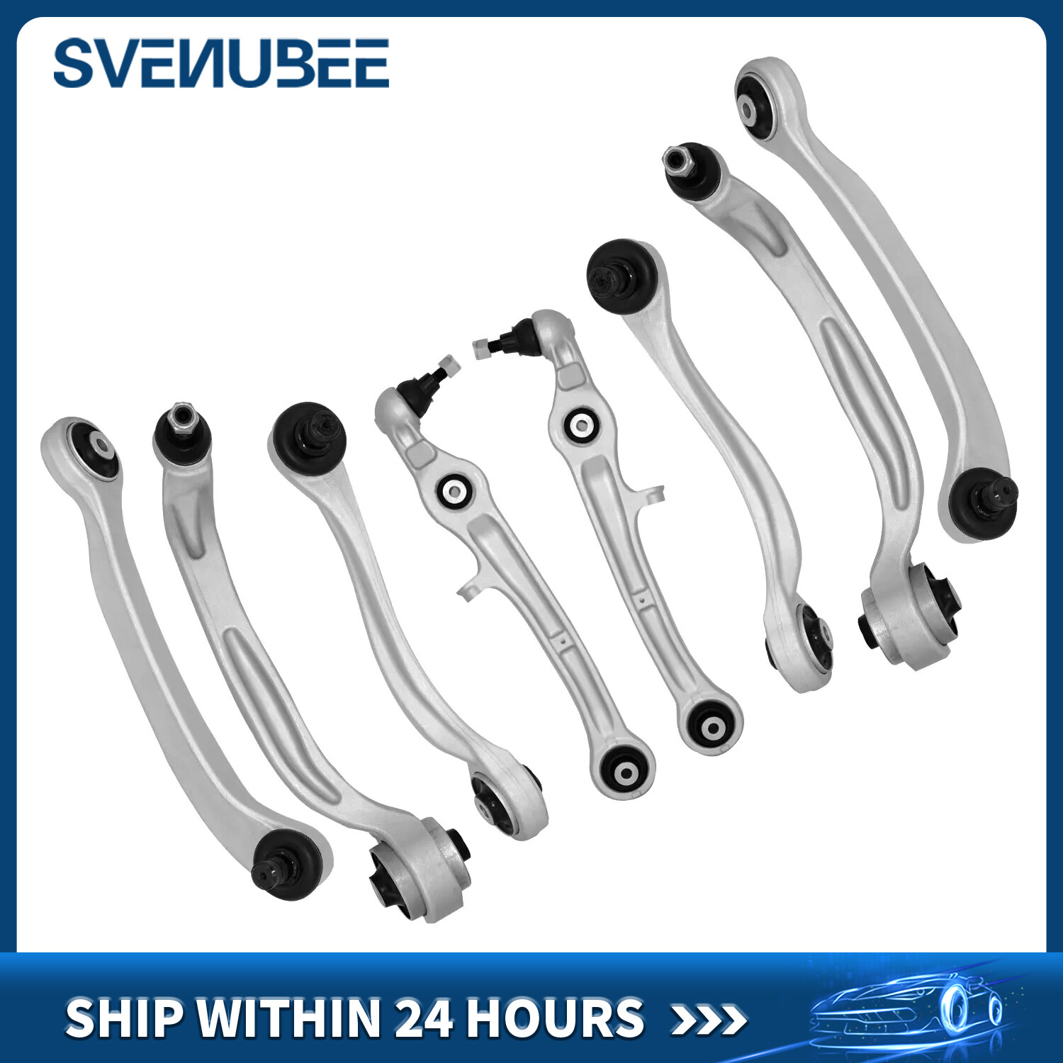 8Pcs Front Upper and Lower Control Arms for 2004-19 Bentley Continental GT