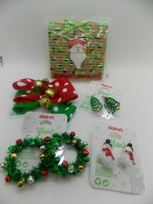 Cute Claire's Christmas Earring  Hair Bow Lot, etc. Ho ho ho 
