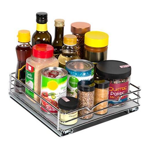 Pull Out Cabinet Organizer for Spices, Cans - Heavy Duty with 10 Inch - Single