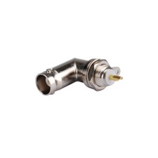 BNC Female Bulkhead Right Angle Connector Panel Mount with Solder Cup