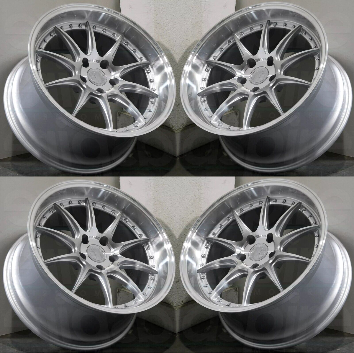 18x9.5 Silver Wheels Aodhan DS07 DS7 5x100 +35 Rims 18 Inch
