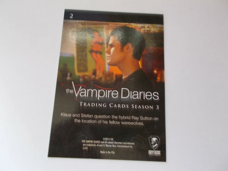 Cryptozoic: The Vampire Diaries "THE HYBRID" #2 S3 Trading Card - Image 2 of 2