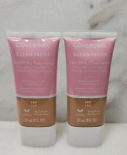 Set Of 2-Covergirl Clean Fresh Skin Milk w Coconut Milk Aloe Extract #580 Tan 