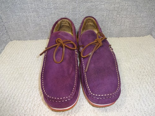 Kickers Men's Size EU 45 US 11 Purple Suede Leather Slip on Loafer Shoes - Picture 2 of 9