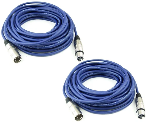 2 x 10 m Mikrofonkabel symmetrisch Adam Hall BLAU XLR 3 pol DMX Mikrofon Kabel