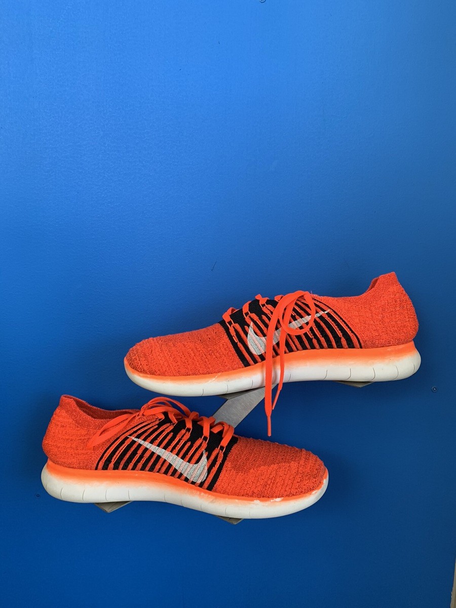 Nike Free RN Flyknit Orange Bright Crimson Mens Running  display picture 2