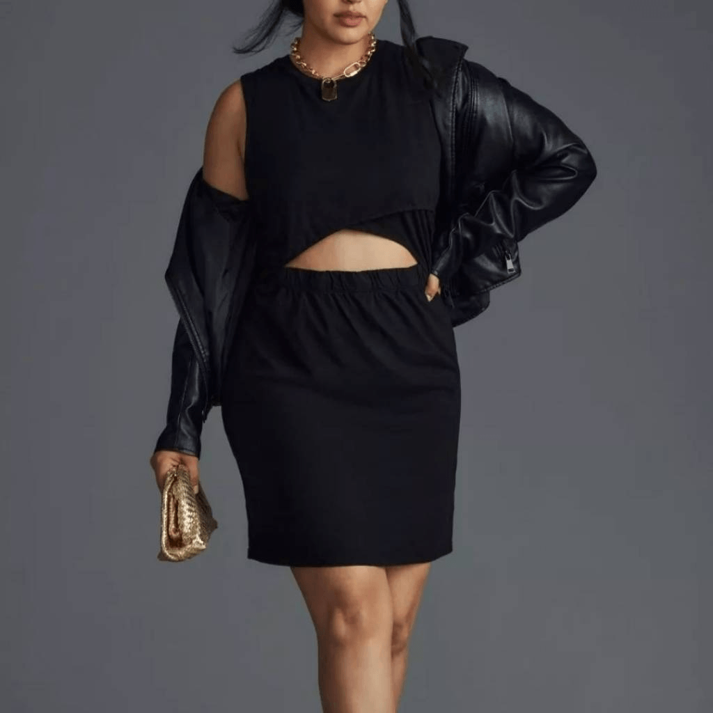 twisted cut-out mini dress in black MAISON MINI DRESS main image 1