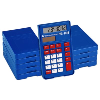 Texas Instruments TI-108 Classroom Solar Power Calculator Set (10x)
