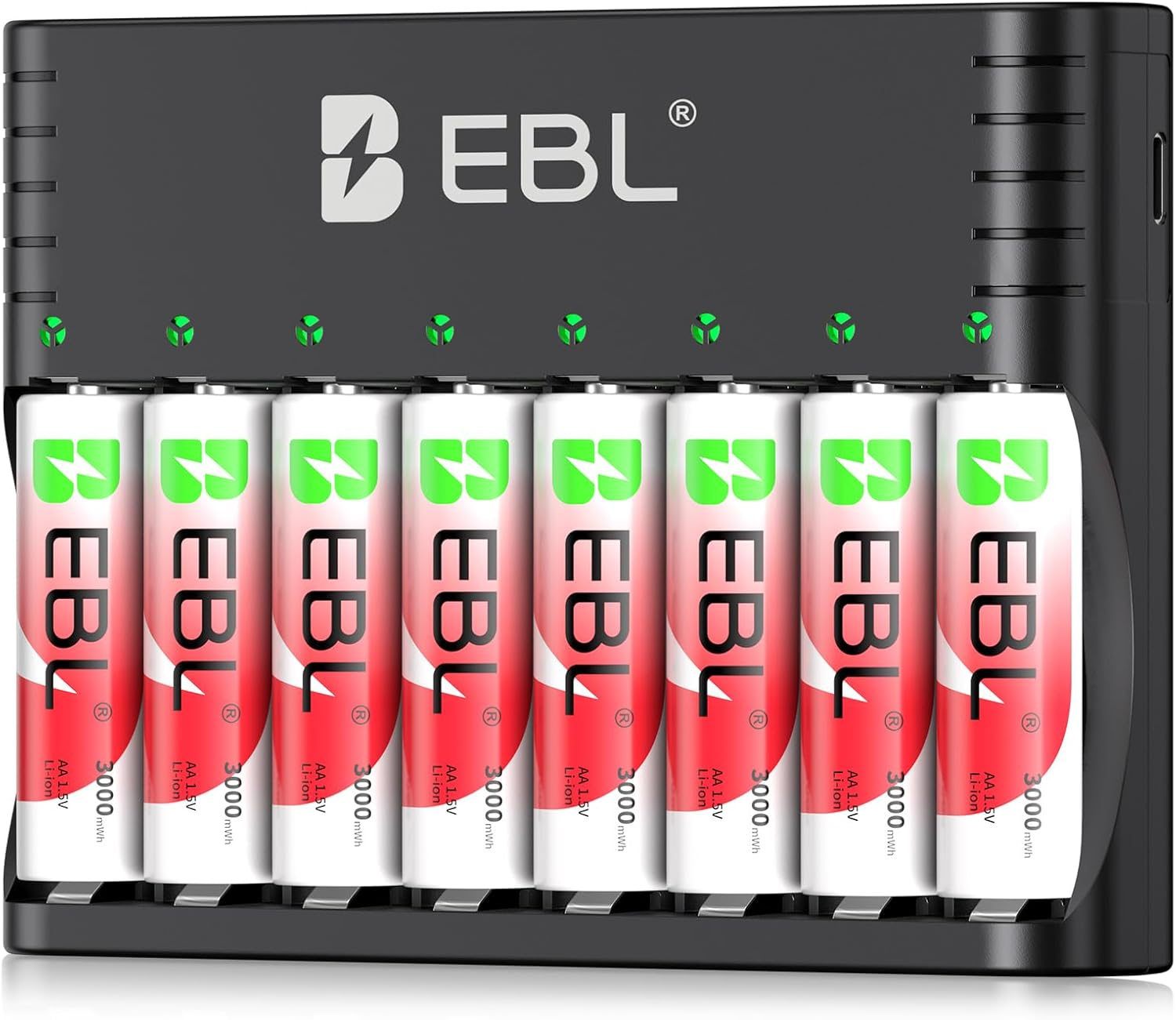 8 Pack Lithium AA Rechargeable Batteries with 1.5V Constant Power-image
