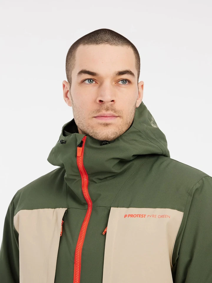 Protest Tenstone Ski Snowboard Jacke Herren Barn Red (rot/beige) - Bild 3 von 4