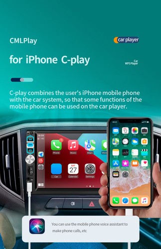 Car Stereo Radio 7in Touch Screen For Carplay Bluetooth MP5 Player Head Units - Picture 8 of 23