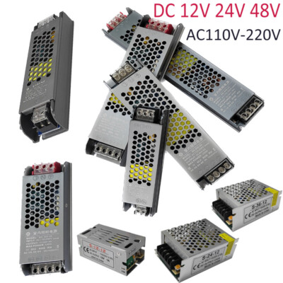 Power Supply Ultra Thin AC110-220V DC12/24/48V LED Driver Switching Transformer