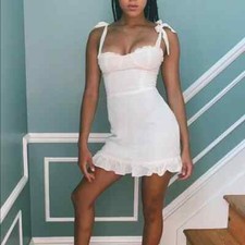 NWT REFORMATION Christine Dress In Ivory SZ 10