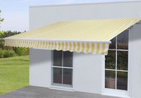 Alu-Markise H790, Gelenkarmmarkise Sonnenschutz, 4X3M Acryl Gelb/Weiß