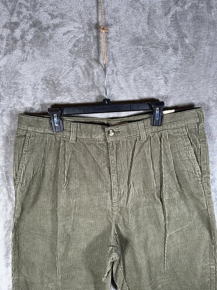 Pantalones De Colección Pana Pierna Recta Calce Regular Para Hombre 38x32 Covington NUEVO Verde Foto 2 de 4