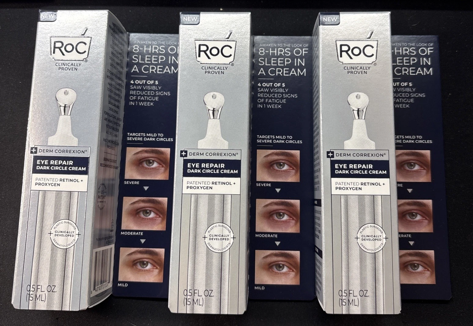 RoC Derm Correxion Eye Repair Dark Circle Treatment 0.5oz ea. Lot of 3!