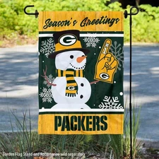 Green Bay Packers Holiday Winter Snow Official Garden Yard Banner Flag