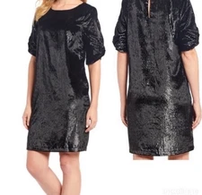 Gibson Latimer Metallic Sparkle Black Cocktail Party Dress NWT Size XL