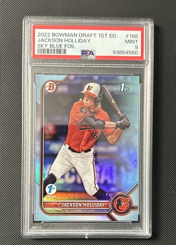 2022 Bowman Draft 1st Edition - Jackson Holliday #BD-168 Sky Blue Foil PSA 9
