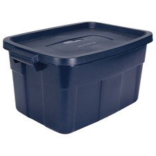Rubbermaid Rmrt140008 Stack  Nest Storage Tote W/ Lid, 14 Gal, 23-7/8 In L X