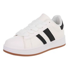 Damen Low-Top Sneaker mit Lochschnürung Ital-Design 1710 in Weiß