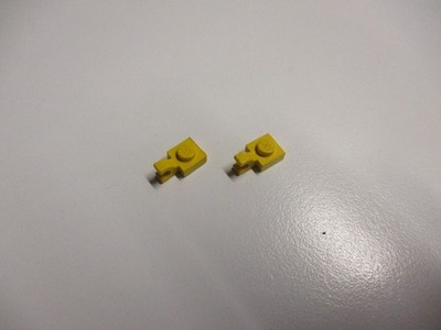 Lego 2x Platte 1x1 Clip horizontal 6019 gelb ege143
