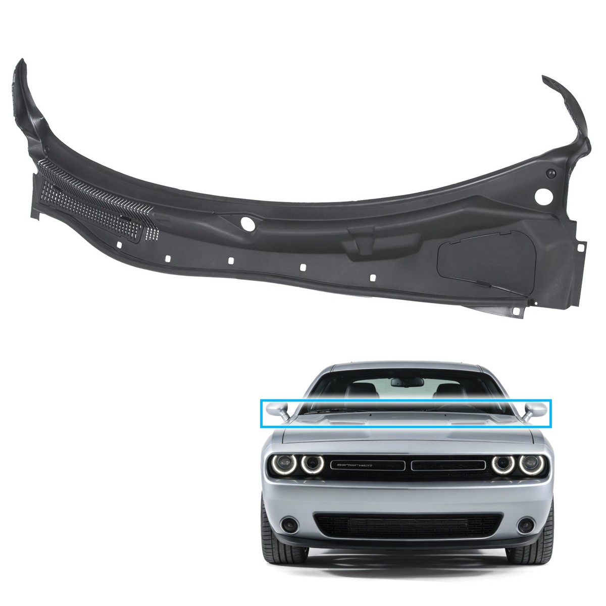 2008-2019 Dodge Challenger Windshield Wiper Cowl Grille Panel
