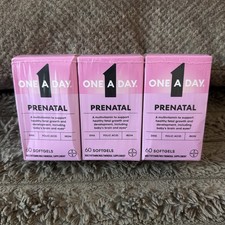  3 One A Day PRENATAL COMPLETE MULTIVITAMIN 60-Softgels Exp 09/27