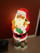 MCM Vintage Santa Clause with PUPPYS Working 45 Inches Christmas Decoration